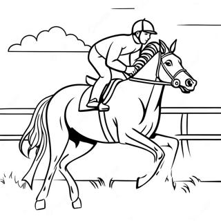 Majestic Race Horse With Jockey Coloring Page 50154-40038