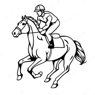 Majestic Race Horse With Jockey Coloring Page 50154-40040