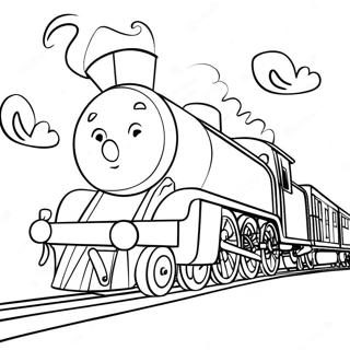 Percy The Train Chugging Along Coloring Page 50164-40063