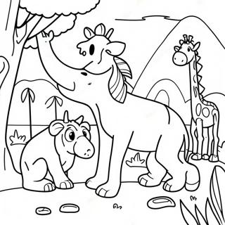 Safari Animals Coloring Page 5016-4119