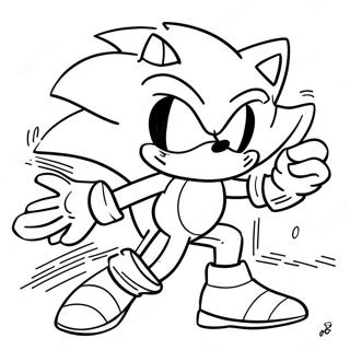 Sonic The Hedgehog Battling Enemies Coloring Page 50194-40068