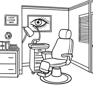 Eye Doctor Exam Room Coloring Page 50213-40082