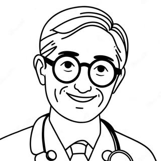 Friendly Eye Doctor With Glasses Coloring Page 50214-40086