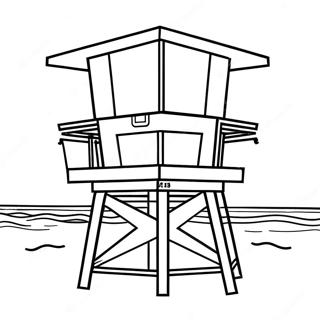 Beach Lifeguard Tower Coloring Page 50224-40094