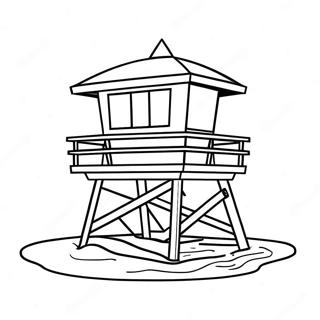 Beach Lifeguard Tower Coloring Page 50224-40095