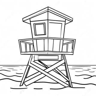 Beach Lifeguard Tower Coloring Page 50224-40096