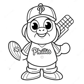 Cute Phillies Mascot Coloring Page 5027-4129