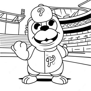 Cute Phillies Mascot Coloring Page 5027-4130