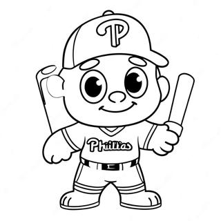 Cute Phillies Mascot Coloring Page 5027-4131