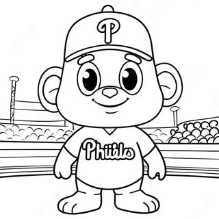 Cute Phillies Mascot Coloring Page 5027-4132