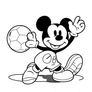 Mickey Mouse Playing Soccer Coloring Page 50284-40138