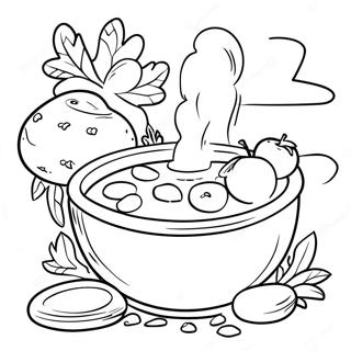 Stone Soup Story Scene Coloring Page 50323-40162