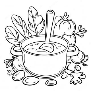 Stone Soup Story Scene Coloring Page 50323-40163