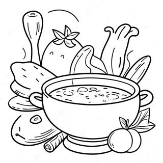 Stone Soup Story Scene Coloring Page 50323-40164