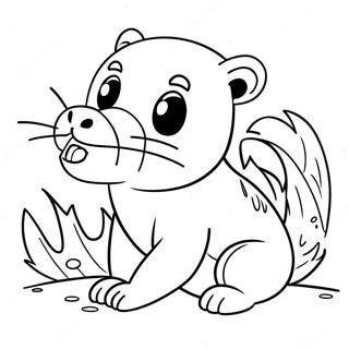 Cute Honey Badger Playing Coloring Page 50334-40177