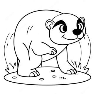 Cute Honey Badger Playing Coloring Page 50334-40180