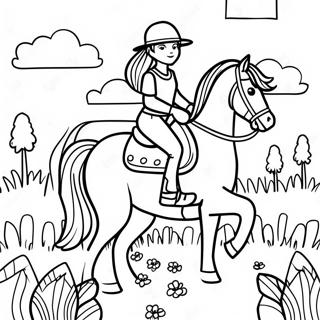 Horseback Riding Girl Coloring Pages