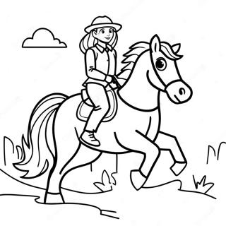 Horseback Riding Girl Coloring Pages