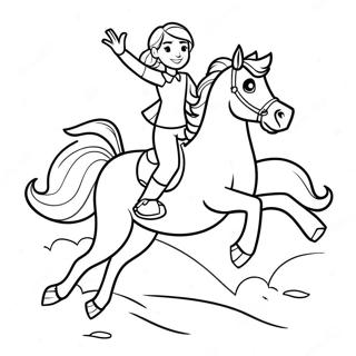 Adventurous Girl Riding A Galloping Horse Coloring Page 50354-40190