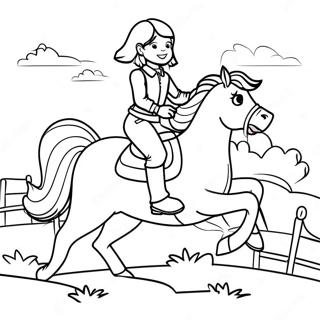 Adventurous Girl Riding A Galloping Horse Coloring Page 50354-40192