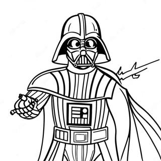 Darth Vader In Battle Coloring Page 50384-40217