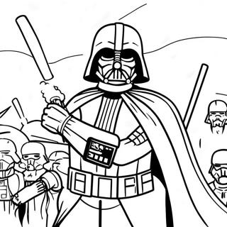 Darth Vader In Battle Coloring Page 50384-40218