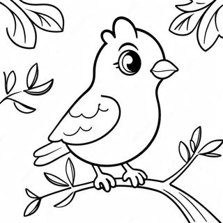 Cute Blue Bird Sitting On A Branch Coloring Page 50394-40225