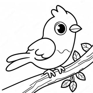 Cute Blue Bird Sitting On A Branch Coloring Page 50394-40226