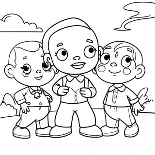 Little Bill Playing With Friends Coloring Page 50404-40234