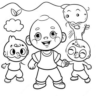 Little Bill Playing With Friends Coloring Page 50404-40235