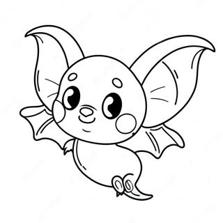 Cute Bat Flying Coloring Page 50444-40269