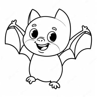 Cute Bat Flying Coloring Page 50444-40271