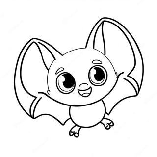 Cute Bat Flying Coloring Page 50444-40272