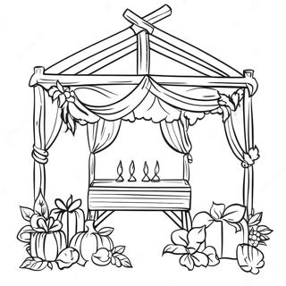 Festive Sukkah With Decorations Coloring Page 50454-40275