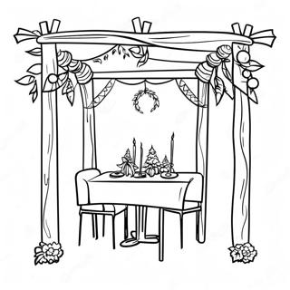 Festive Sukkah With Decorations Coloring Page 50454-40276