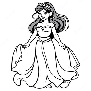 Megara In Her Beautiful Dress Coloring Page 50474-40285