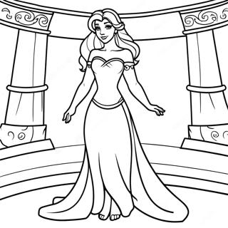 Megara In Her Beautiful Dress Coloring Page 50474-40286