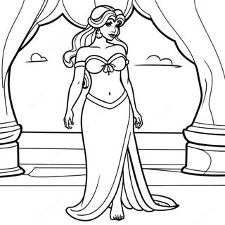 Megara In Her Beautiful Dress Coloring Page 50474-40287