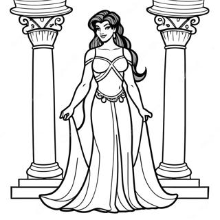 Megara In Her Beautiful Dress Coloring Page 50474-40288