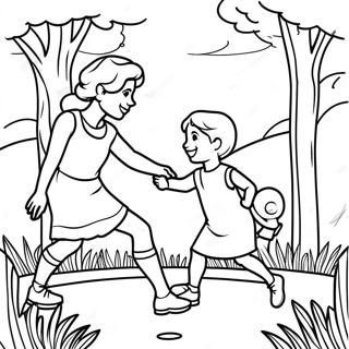 Diana And Roma Playing In The Park Coloring Page 5047-4143