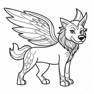 Mythical Wolf With Majestic Wings Coloring Page 50483-40294