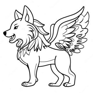 Mythical Wolf With Majestic Wings Coloring Page 50483-40295