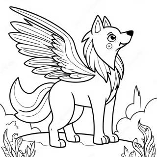 Mythical Wolf With Majestic Wings Coloring Page 50483-40296