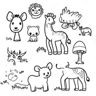 Vibrant South African Wildlife Coloring Page 50494-40307