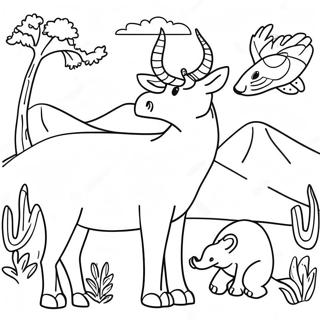 Vibrant South African Wildlife Coloring Page 50494-40308