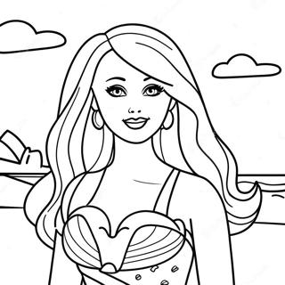 Barbie At The Beach Coloring Page 50523-40325