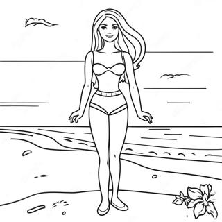 Barbie At The Beach Coloring Page 50523-40326