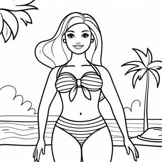 Barbie In A Colorful Swimsuit Coloring Page 50524-40330