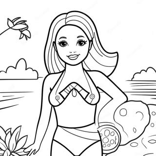 Barbie In A Colorful Swimsuit Coloring Page 50524-40331