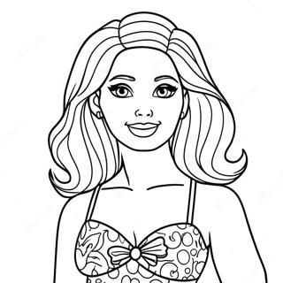 Barbie In A Colorful Swimsuit Coloring Page 50524-40332